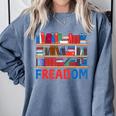 Freadom To Read Book Lover Reading Freedom Comfort Colors Sweatshirt Denim