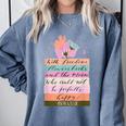 With Freedom Flowers Books And The Moon Comfort Colors Sweatshirt Denim