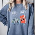 Gamer Book Lover Girl Women Bookworm Video Gaming Daughter Comfort Colors Sweatshirt Denim