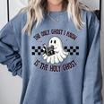 The Only Ghost I Know Is The Holy Ghost Ghost Read Book Comfort Colors Sweatshirt Denim