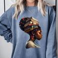 Girl Crown Of Books African Teacher Black History BHM Comfort Colors Sweatshirt Denim