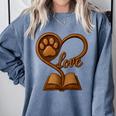 Girl Who Loves Dogs & Books Heart Dog Lover Reader Reeding Comfort Colors Sweatshirt Denim Girl Who Loves Dogs & Books Heart Dog Lover Reader Reeding Comfort Colors Sweatshirt Denim