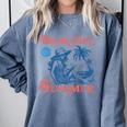 Girl Reading Book Summer Beach Vacation For Book Lover Comfort Colors Sweatshirt Denim