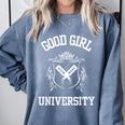 Good Girl University STFAUTTDLAGG Romance Spicy Book Comfort Colors Sweatshirt Denim