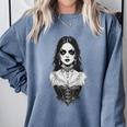 Gothic Goth Girl Woman Movie Book Art Comfort Colors Sweatshirt Denim
