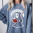 Grim Reaper Bookworm Cute Book Reading Halloween Comfort Colors Sweatshirt Denim Grim Reaper Bookworm Cute Book Reading Halloween Comfort Colors Sweatshirt Denim