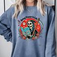 Grim Reaper Reads a Book Comfort Colors Sweatshirt Denim