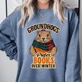 Groundhogs Prefer Books Over Winter February Comfort Colors Sweatshirt Denim Groundhogs Prefer Books Over Winter February Comfort Colors Sweatshirt Denim