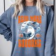 Halloween Book Lover Ghost Boo Pun Read More Boooks Comfort Colors Sweatshirt Denim Halloween Book Lover Ghost Boo Pun Read More Boooks Comfort Colors Sweatshirt Denim