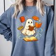 Halloween Cute Ghost Shirt Reading Books Ghost Comfort Colors Sweatshirt Denim Halloween Cute Ghost Shirt Reading Books Ghost Comfort Colors Sweatshirt Denim