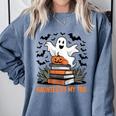 Haunted By My TBR Boo Halloween Book Lover Librarian Comfort Colors Sweatshirt Denim Haunted By My TBR Boo Halloween Book Lover Librarian Comfort Colors Sweatshirt Denim
