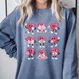 Heart Reading Books Valentine Teacher Boy Girl Book Lover Comfort Colors Sweatshirt Denim