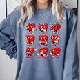 Heart Reading Books Valentine’s Day Girl And Boy Book Lovers Comfort Colors Sweatshirt Denim