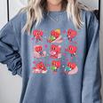 Hearts Reading Book Lovers All Booked For Valentine Comfort Colors Sweatshirt Denim