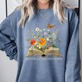 Helping Little Minds Grow Floral Book Education SPED Teacher Comfort Colors Sweatshirt Denim