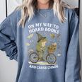 On My Way To Hoard Books And Cause Chaos Comfort Colors Sweatshirt Denim