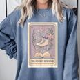 Hockey Romance Tarot Card Books Reader Cozy Reading Comfort Colors Sweatshirt Denim