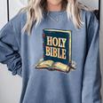 Holy Book Costume For Jesus And Bible Lovers Comfort Colors Sweatshirt Denim
