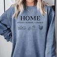 Home Stead School Grown Flowers Book Chicken Comfort Colors Sweatshirt Denim