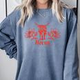 Horny Bull Romance Reader Shirt Spicy Books Bull Pun Comfort Colors Sweatshirt Denim