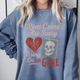 Horror Book Club Creepy Reader Gothic Fiction Thriller Fan Comfort Colors Sweatshirt Denim