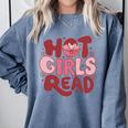 Hot Girls Read Book Lover Feminist Reader Premium Tri-Blend Comfort Colors Sweatshirt Denim Hot Girls Read Book Lover Feminist Reader Premium Tri-Blend Comfort Colors Sweatshirt Denim