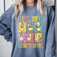 HUGvyn Happy 100 Days Of School Teacher Goose Preppy Books Comfort Colors Sweatshirt Denim
