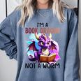 I'm A Book Dragon Not A Worm Comfort Colors Sweatshirt Denim