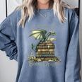 I'm Not A Bookworm I'm A Book Dragon Comfort Colors Sweatshirt Denim I'm Not A Bookworm I'm A Book Dragon Comfort Colors Sweatshirt Denim