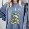 I'm Ok Books Reading Books Lover National Book Day Comfort Colors Sweatshirt Denim