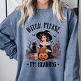 I'm Reading Halloween Witch Book Lover Comfort Colors Sweatshirt Denim I'm Reading Halloween Witch Book Lover Comfort Colors Sweatshirt Denim