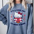 It's a Good Day To Read a Book Cute Cat Book Day Girls Boys Comfort Colors Sweatshirt Denim It's a Good Day To Read a Book Cute Cat Book Day Girls Boys Comfort Colors Sweatshirt Denim