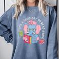 Its A Good Day To Read A Book Cute Elephant And Pig Edition Comfort Colors Sweatshirt Denim Its A Good Day To Read A Book Cute Elephant And Pig Edition Comfort Colors Sweatshirt Denim