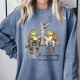 It's A Good Day To Read A Book Frog Toad Comfort Colors Sweatshirt Denim