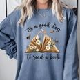 Its A Good Day To Read A Book Book Lover Bookish Women Comfort Colors Sweatshirt Denim