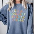 It's A Good Day To Read A Book Reading Librarian Teacher Kid Comfort Colors Sweatshirt Denim