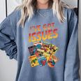I'Ve Got Issues Comic Book Collecting Comfort Colors Sweatshirt Denim