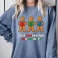 Just Booked For The Holidays Gingerbread Comfort Colors Sweatshirt Denim