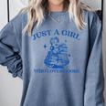 Just a Girl Who Loves Books Book Lover Bookish Comfort Colors Sweatshirt Denim Just a Girl Who Loves Books Book Lover Bookish Comfort Colors Sweatshirt Denim