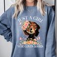 Just A Girl Who Loves Books Book Lover Reading For Women Comfort Colors Sweatshirt Denim Just A Girl Who Loves Books Book Lover Reading For Women Comfort Colors Sweatshirt Denim