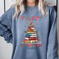 Just a Girl Who Loves Books All Booked For Christmas Comfort Colors Sweatshirt Denim