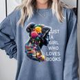 Just a Girl Who Loves Books Comfort Colors Sweatshirt Denim Just a Girl Who Loves Books Comfort Colors Sweatshirt Denim
