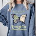 Just a Girl Who Loves Butterflies And Books Butterfly Comfort Colors Sweatshirt Denim