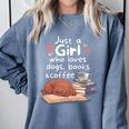 Just a Girl Who Loves Dogs Books Coffee T-Shirt Comfort Colors Sweatshirt Denim Just a Girl Who Loves Dogs Books Coffee T-Shirt Comfort Colors Sweatshirt Denim