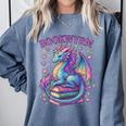 Just a Girl Who Loves Dragons And Books Comfort Colors Sweatshirt Denim