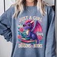 Just a Girl Who Loves Dragons And Books Dragon Comfort Colors Sweatshirt Denim Just a Girl Who Loves Dragons And Books Dragon Comfort Colors Sweatshirt Denim