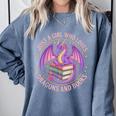 Just A Girl Who Loves Dragons And Books Fantasy Dragon Comfort Colors Sweatshirt Denim Just A Girl Who Loves Dragons And Books Fantasy Dragon Comfort Colors Sweatshirt Denim