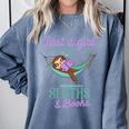 Just a Girl Who Loves Sloths And Books Comfort Colors Sweatshirt Denim Just a Girl Who Loves Sloths And Books Comfort Colors Sweatshirt Denim