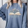 Just One More Chapter Floral Book Wildflower Aesthetic Art Comfort Colors Sweatshirt Denim Just One More Chapter Floral Book Wildflower Aesthetic Art Comfort Colors Sweatshirt Denim