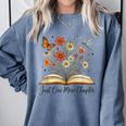 Just One More Chapter Open Book Flowers Comfort Colors Sweatshirt Denim